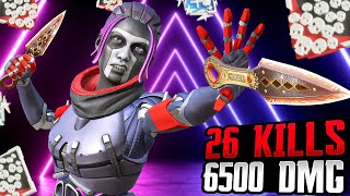 SOLO WRAITH amp 26 KILLS AND 6500 DMG GAME WAS INSANE Apex Legends Gameplay [upl. by Tihw958]