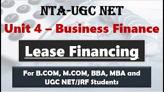 Lease Financing Business Finance nta ugc net  in hindi [upl. by Ecirum]