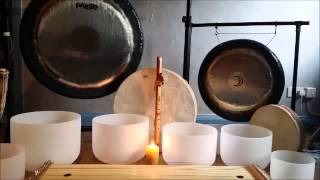 Live Sound Bath Meditation with Crystal Bowls Gongs Shammanic Drumming [upl. by Atinas]