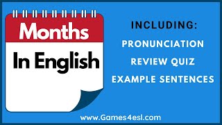 Months in English  Pronunciation and Quiz [upl. by Nahpets]