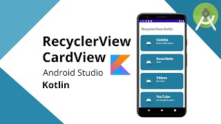 Kotlin  Android Studio  RecyclerView con CardView tutorial completo  Diseño Material 2021 [upl. by Nylarac486]