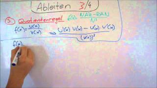 Ableiten 3 von 4  Quotientenregel  Lerntippsammlungde [upl. by Iahc]