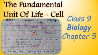 CBSE Class 9 Science Biology Chapter 5 Fundamental Unit Of Life Hand written Notes Class 9 Cell [upl. by Intosh]