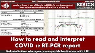 How to read amp interpret COVID 19 RT PCR reportresults – for health care professional regularcrisis [upl. by Ferneau539]