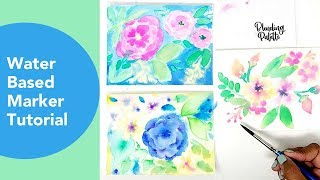 Water based marker tutorial 3 ways to watercolor using Tombow Dual Brush pens [upl. by Jocelyn]