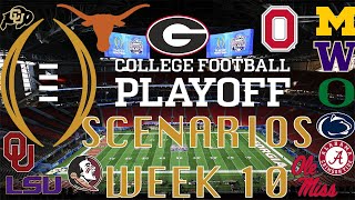 Week 10 College Football Playoff Scenarios amp Predictions ALL TEAMS 2023 [upl. by Aceissej]