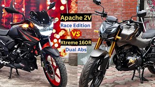 Tvs Apache RTR 160 2V Race Edition Vs Hero Xtreme 160R Dual ABS Compression Price amp Features Detail [upl. by Eicyac]