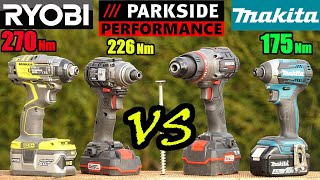 Visseuse à chocs PARKSIDE PERFORMANCE 226 Nm VS RYOBI 270 Nm VS MAKITA 175 Nm LIDL BRUSHLESS [upl. by Hedveh]