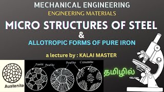 MICRO STRUCTURES OF STEEL IN TAMILALLOTROPIC FORMS OF PURE IRON IN TAMILENGINEERING MATERIALS [upl. by Aurore]