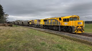 TasRail 2053 2054 46 Coal train crossing Perth Mill Road [upl. by Corvin788]