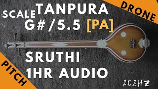 Tanpura Sruthi  Drone  G Scale or 55 Kattai  Pa Panchamam Pancham  208Hz [upl. by Brandtr]