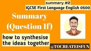 IGCSE First language English 0500  question 1f [upl. by Imehon]