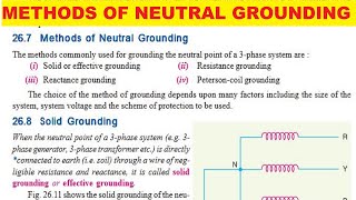 Switchgear and Protection Methods of neutral grounding [upl. by Ellenod]