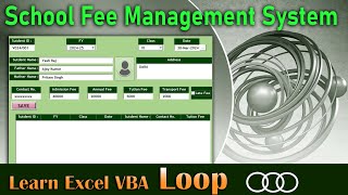 How to Create Student Fee Managment for School with Excel vba LOOP  Excel vba for beginners [upl. by Enaz471]