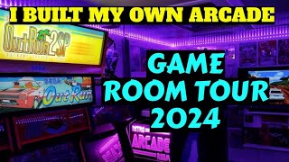 I BUILT MY OWN ARCADE  GAME ROOM TOUR 2024 [upl. by Ocirnor]