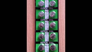 x10 ALKALINE BUTTON CELL BATTERY AG13 LR44 L1154 RW82 [upl. by Tnecnivleahcim]