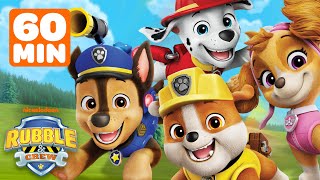 PAW Patrol Pups Visit Rubble in Builder Cove w Chase amp Skye  1 Hour Compilation  Rubble amp Crew [upl. by Goodrow]