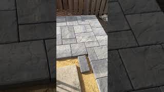 Building a new TechoBloc paver walkway This model is called Blu 60 Slate [upl. by Eirrod]