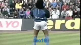 Maradona balla nel riscaldamento NapoliBayern Monaco [upl. by Eilram98]