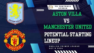 Aston villa Vs Manchester United  EPL week 7 potential starting lineup [upl. by Kask909]