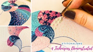 Stitchalong Ammonite 4 Beginners Embroidery Techniques Explored instagramlive [upl. by Anayi284]