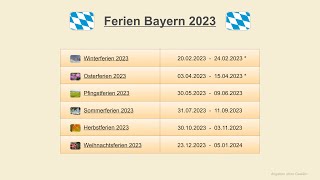 Ferien Bayern 2023 [upl. by Lledrac]