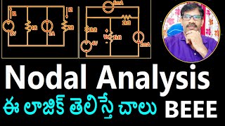 Nodal Analysis In Telugu  Solved Problem BEEETelugu Journey with Joga Rao [upl. by Killen]