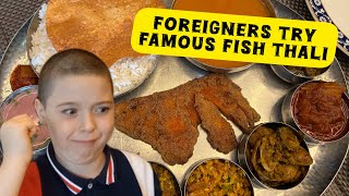 We Tried The Famous Fish Thali  Foreigners Travel India foreigners travelvlog fishthali kokan [upl. by Riess]