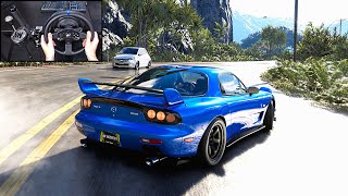 567HP Mazda RX7 FD  The Crew Motorfest Steering Wheel Gameplay [upl. by Gilbertson]