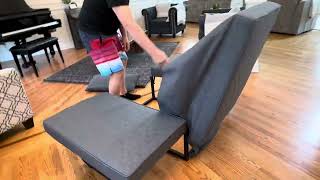 How to convert Afusion Ottoman to bed Afuson Convertible Chair Ottoman Bed 4 in 1 Multi Function [upl. by Carilyn]