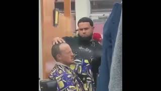 Barber keeps spraying client with water 😂 [upl. by Severn]