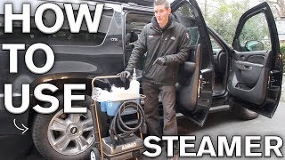 How to use a Steam Machine to Clean Car Interior Tips and Tricks [upl. by Meggs]