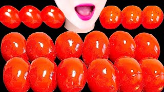 ASMR CANDIED FRUIT TOMATO TANGHULU EATING SOUNDS MUKBANG 토마토 탕후루 トマトタンフル [upl. by Ahsiekal]