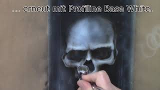 Totenkopf Schablone  Airbrush Videotutorial Anleitung Skull Stencil Candy Paint [upl. by Louanne]