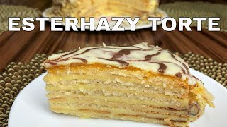 Amazing Hungarian Esterhazy torte cake with meringue and Custardbutter cream [upl. by Ecnerwaled475]