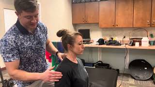 Trigger point therapy to the trapezius [upl. by Richmound]