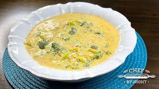 BROCCOLI CHEDDAR SOUP  by Chef by Night [upl. by Armmat]