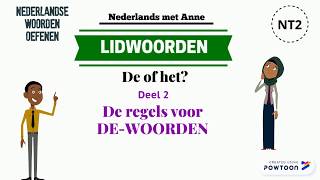 Lidwoorden De of het Deel 2 regels voor de woorden Nederlands leren NT2 A1Dutch beginners [upl. by Ailadgim]