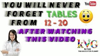 Learn Tables smartly from 12 to 20 [upl. by Lantz]