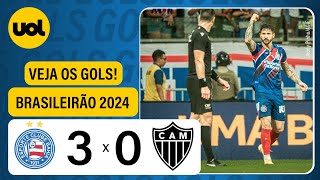 BAHIA 3 x 0 ATLÉTICOMG  BRASILEIRÃO 2024 VEJA OS GOLS [upl. by Dale]