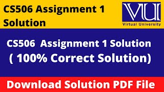 cs506 assignment 1 solution 2023  Download File in PDF [upl. by Wixted]