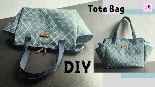 Zippered Tote Bag Tutorial  DIY Tote Bag With Zipper And Pockets [upl. by Shelburne]