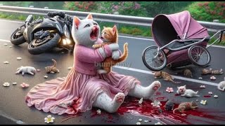 Cats Wedding is Sad because of a Big Fire cat cutecat aicat kitten catstory 4k [upl. by Jerold]