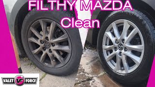 Filthy Madza wheel transformation detailing valeting satisfying snowfoam [upl. by Halyk683]