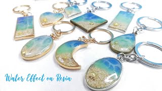 Resin Beachinspired Keychain using Hollow Bezel Pendants  WATER EFFECT on Resin  RESIN CRAFTS 101 [upl. by Rakia]