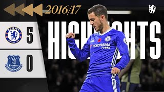 ⏪️ Chelsea 50 Everton  HAZARD BRACE helps thrash Toffees  HIGHLIGHTS REWIND  PL 201617 [upl. by Jolda]