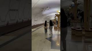 Tashkent Metro Station Random travel shorts uzbekistan train metro walking tourism [upl. by Adnwahsat]