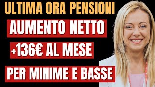 PENSIONI IMPORTANTE❗️AUMENTO fino a 136 EURO al mese per MINIME SOCIALI e INVALIDITA dal 25 [upl. by Ruffo]