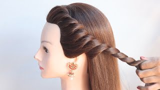 outstanding side braid hairstyle for traditional dress  ponytail hairstyle [upl. by Nauqed]