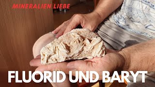 Fluorid und Baryt  Schwerspat und Flussspat Stufe aus Mineralien Sammlung 4K [upl. by Soneson]